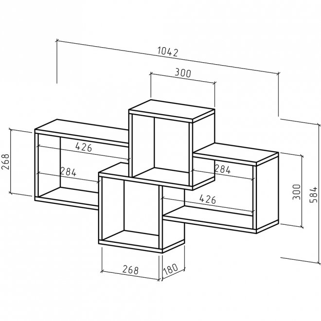 Полка настенная Флэш-8 дуб молочный