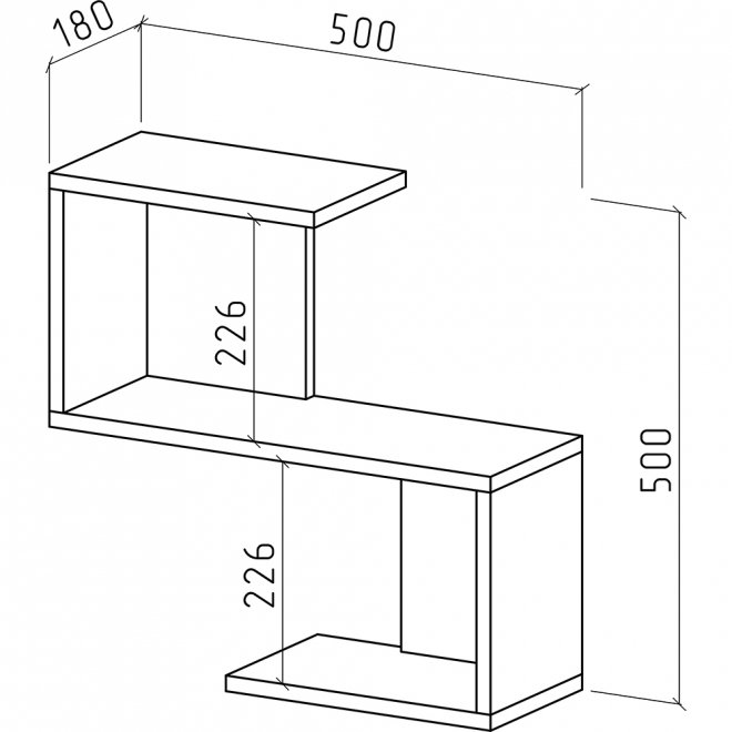 Полка настенная Грейс-1 дуб золотистый