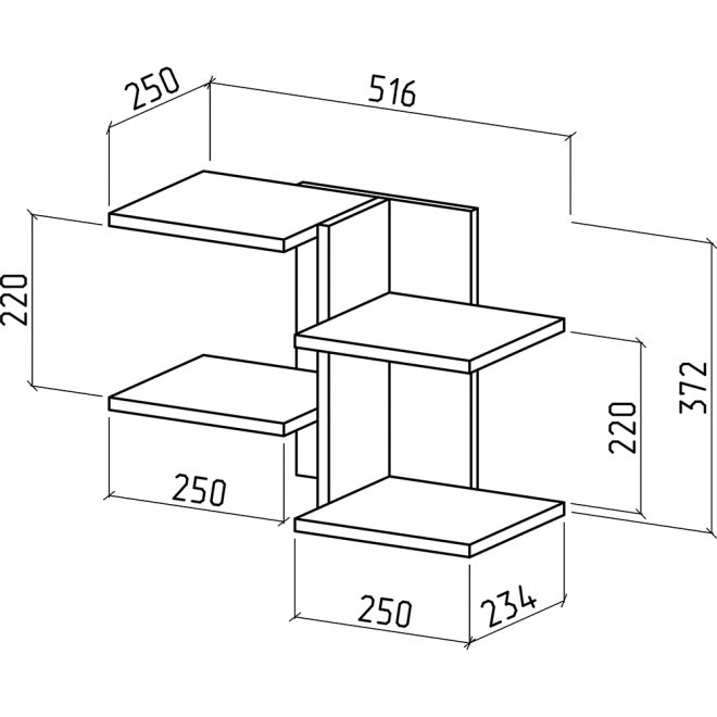 Полка настенная Кевин-1 дуб молочный