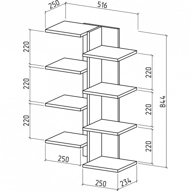 Полка настенная Кевин-3 дуб золотистый