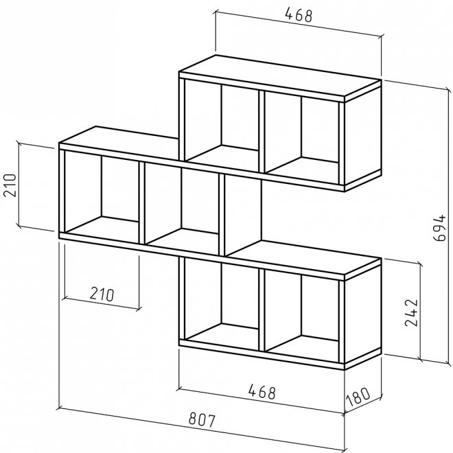 Полка настенная Вайс-3 дуб сонома