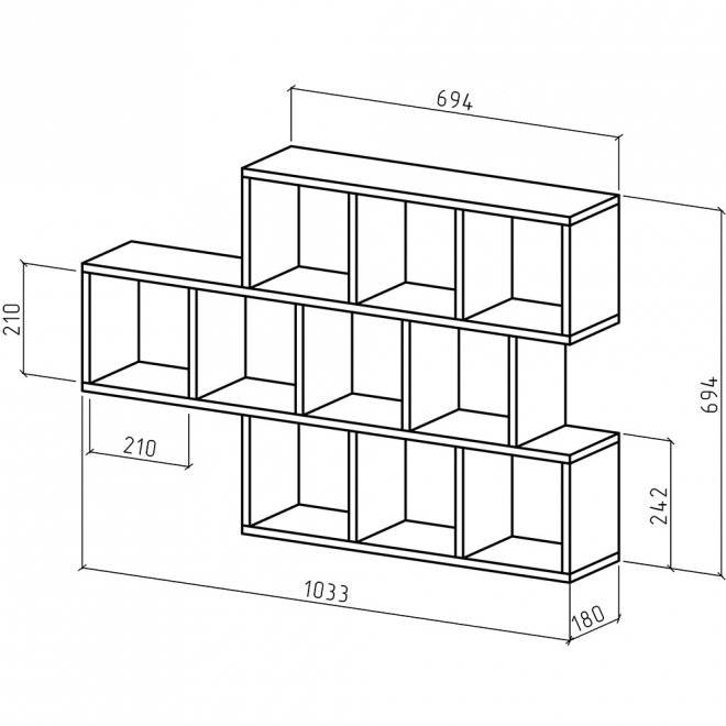 Полка настенная Вайс-6 белый