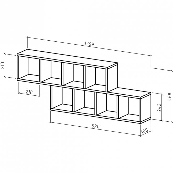 Полка настенная Вайс-7 дуб молочный