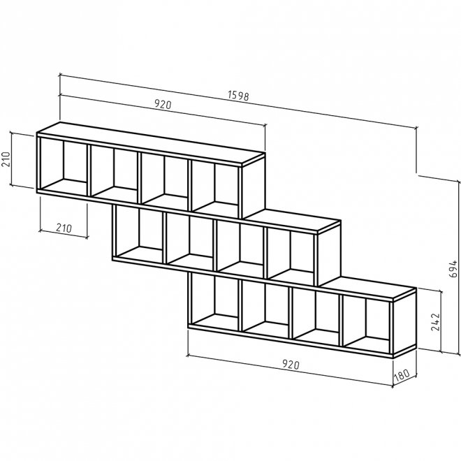 Полка настенная Вайс-8 дуб молочный