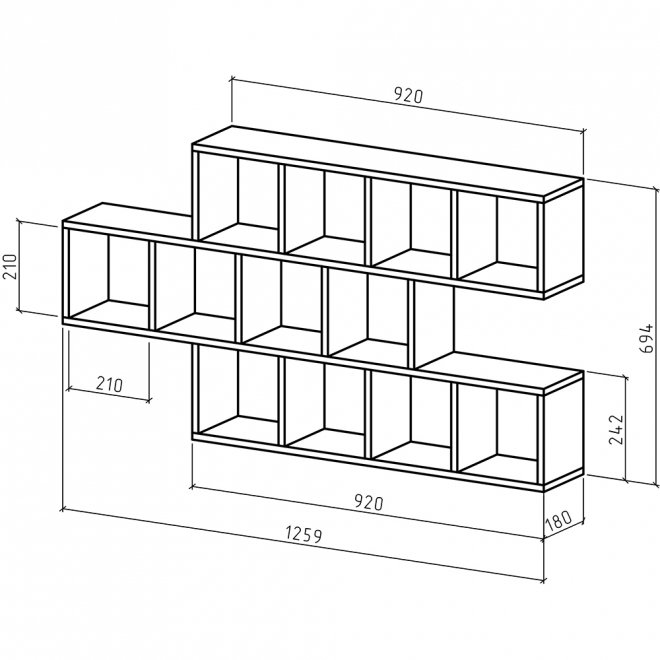 Полка настенная Вайс-9 дуб молочный