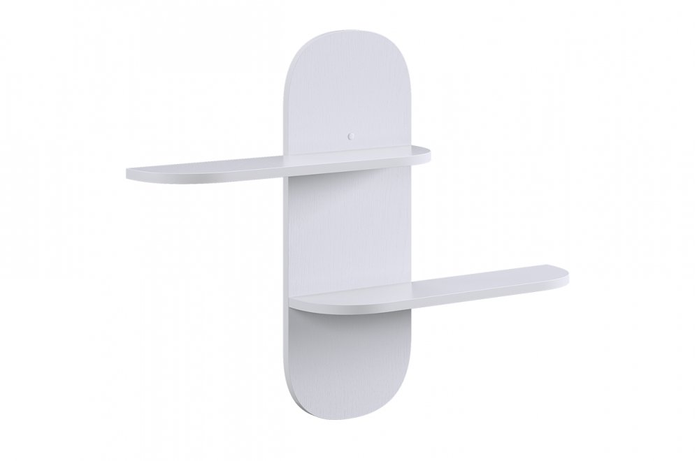 Полка навесная 2 Милана белое дерево