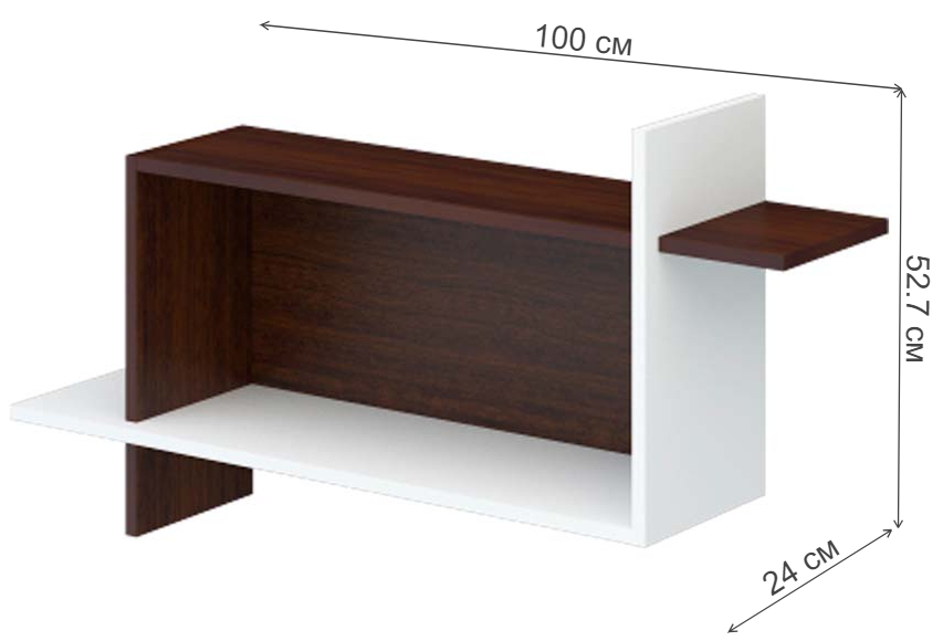 Полка ПК-16 ВБЕ венге / белая
