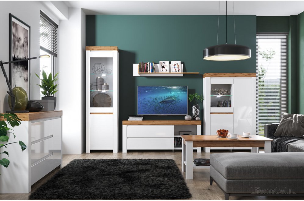 Полка Taurus белая / дуб вотан