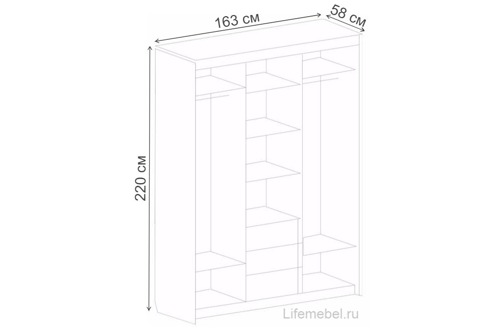 Шкаф-купе ШК-05 венге / дуб молочный