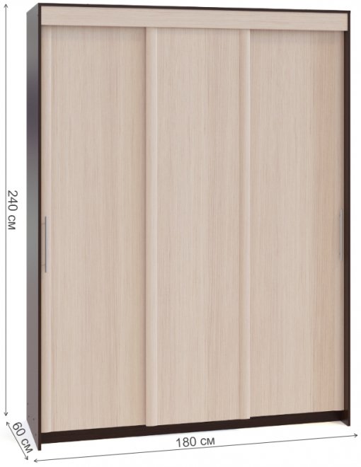 Шкаф-купе ШР-186.31 венге / беленый дуб