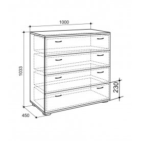 Комод 4 ящика Сити 9.1