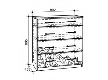 Комод Оливия венге / крем с патиной