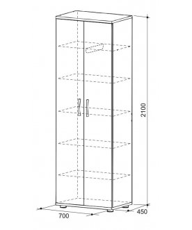 Шкаф прямой 450 Сити 8.2 без зеркала вишня оксфорд