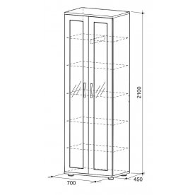Шкаф прямой 450 Сити 8.2 с зеркалом дуб млечный