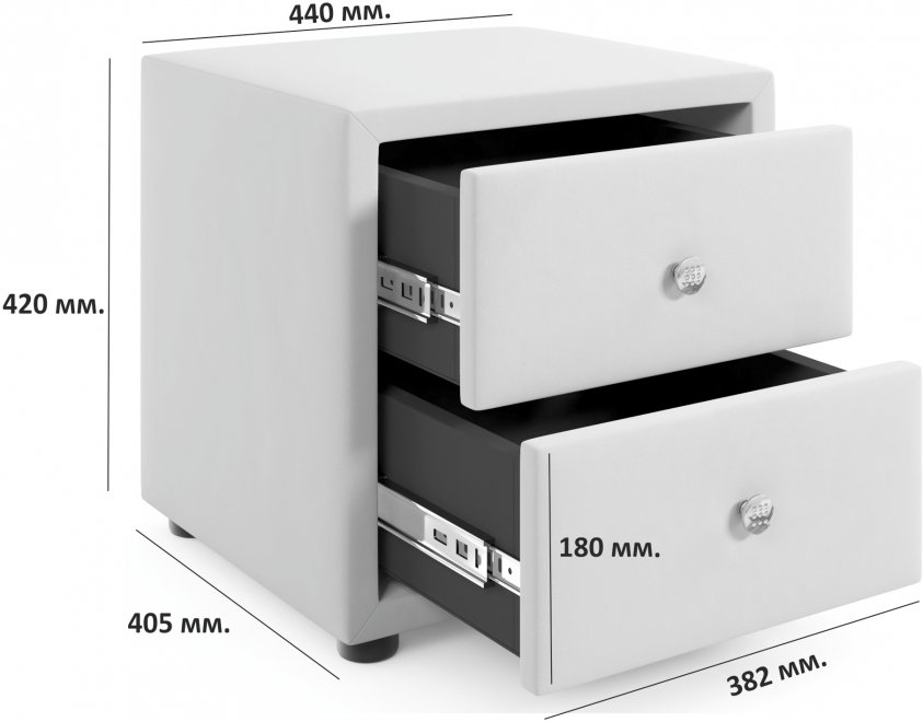 Прикроватная тумба Cubo серая