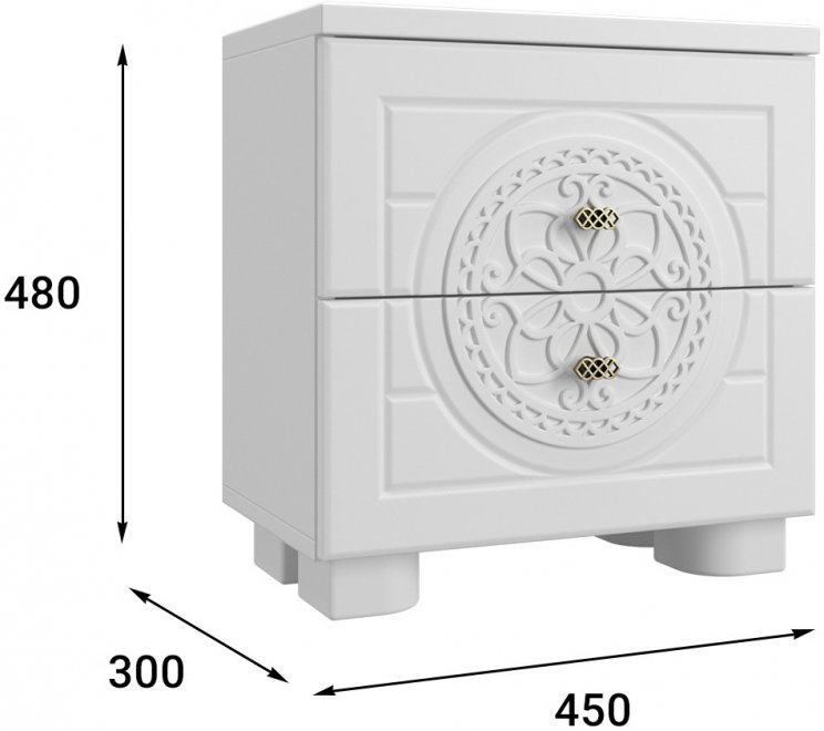 Прикроватная тумба Монблан МБ-38К белое дерево