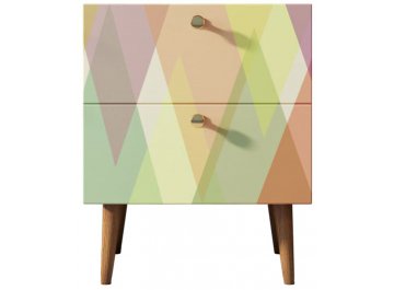 Прикроватная тумба Воаб орех / принт 16