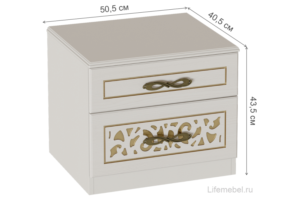 Спальный гарнитур Оливия ваниль / ясень жемчужный комплектация 1
