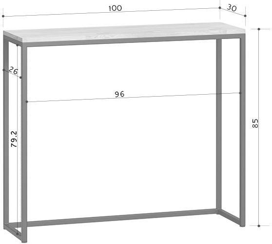 Консольный столик Бервин серый / каркас белый