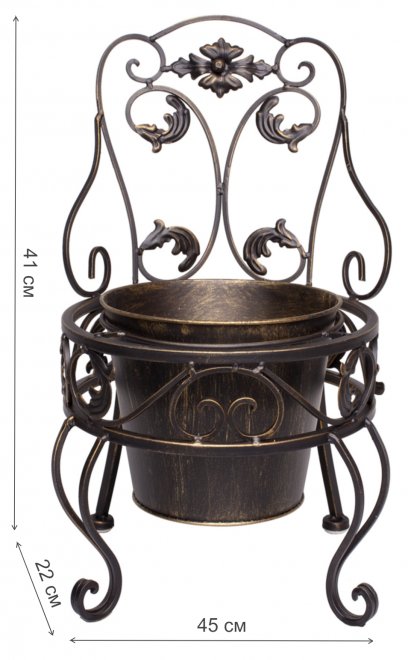 Подставка кашпо Градия бронза c золотой патиной