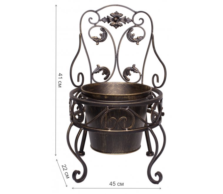 Подставка кашпо Градия бронза c золотой патиной