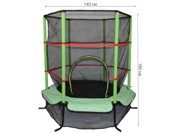 Батут с защитной сеткой AL-140-green
