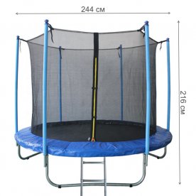 Батут с защитной сеткой AL-in244-blue