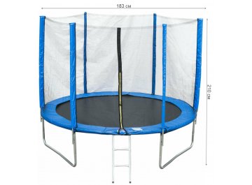 Батут с защитной сеткой AL-out180-blue