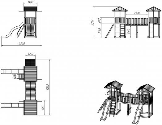Детская площадка Можга Спортивный городок 6 СГ6-Р923