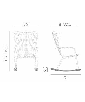 Кресло-качалка пластиковое с подушкой Folio белый / бежевый