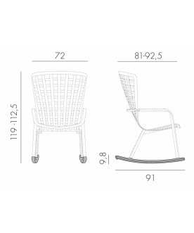 Кресло-качалка пластиковое с подушкой Folio белый / розовый