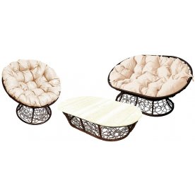 Комплект для отдыха из ротанга Мамасан Папасан