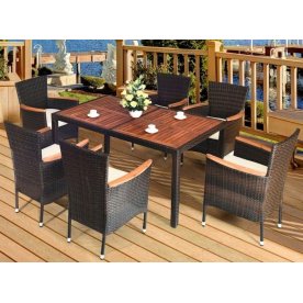 Обеденный комплект из ротанга AFM-460B 150x90