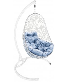 Подвесное кресло Овал белый / серый