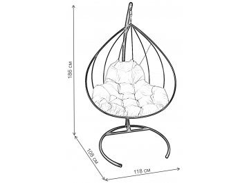 Подвесное кресло XL плетеный