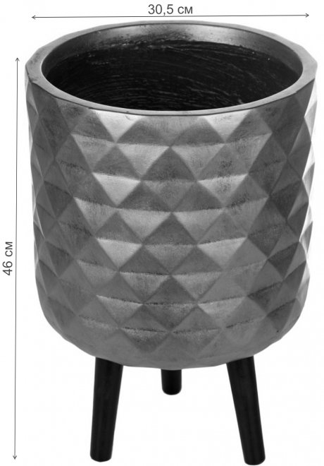 Кашпо Даймонд DMND-RND-30-GLD D30.5 H46 cm золотистое