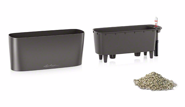 Кашпо Lechuza 15467 DELTA 10 антрацитовый металлик