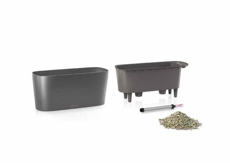 Кашпо Lechuza 15566 DELTA 20 серо-коричневый блестящий