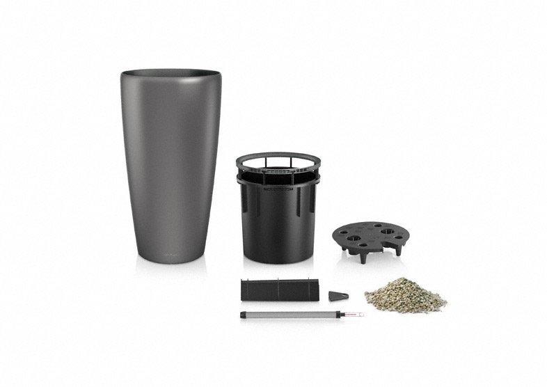 Кашпо Lechuza 15789 RONDO 32 Черный блестящий