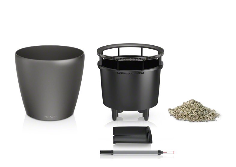 Кашпо Lechuza 16023 CLASSICO LS 21 Антрацитовый металлик