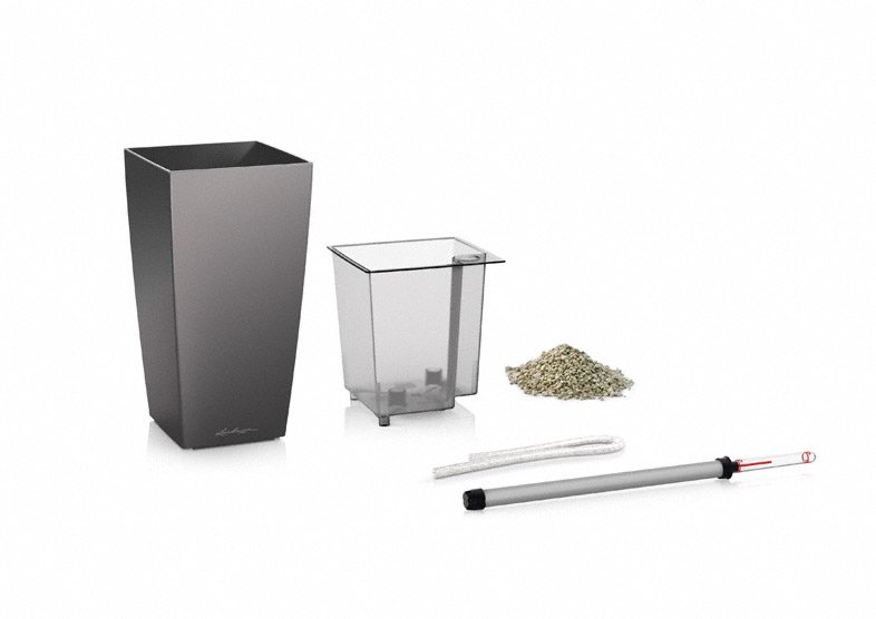 Кашпо Lechuza 18053 MAXI-CUBI Антрацитовый металлик