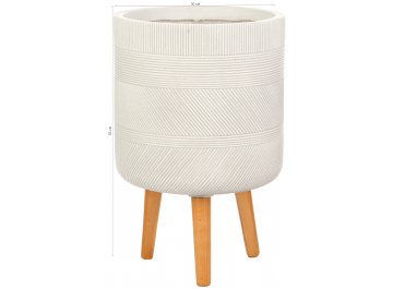 Кашпо Страйп Круглое с Подставкой D30 H53 WSTRIP30-AW