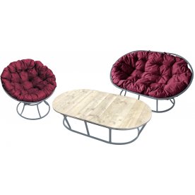 Комплект для отдыха из металла Мамасан Папасан