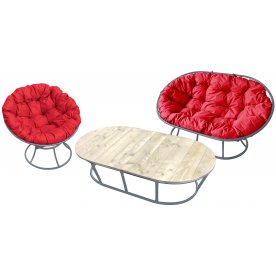 Комплект для отдыха из металла Мамасан Папасан