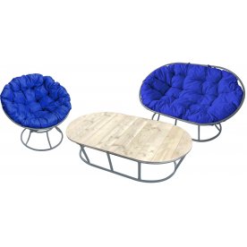 Комплект для отдыха из металла Мамасан Папасан