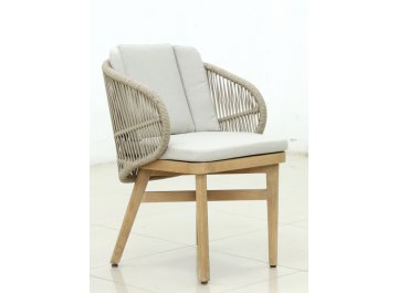 Кресло обеденное деревянное с подушками Mali натуральный