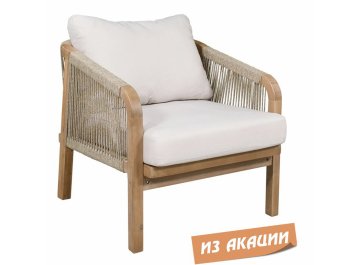 Кресло деревянное с подушками Ravona KD натуральный / бежевый