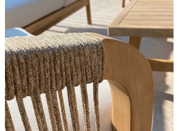 Кресло деревянное с подушками Ravona KD натуральный / бежевый