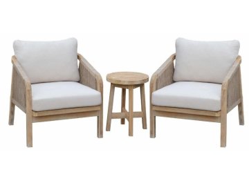 Кресло деревянное с подушками Ravona KD натуральный / бежевый