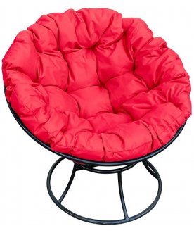 Металлическое кресло Папасан черный / красный